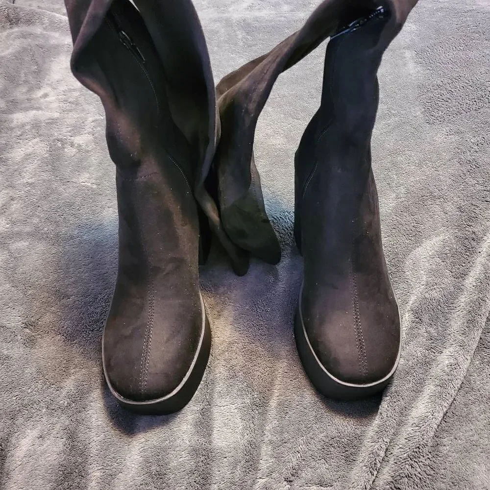 Dolls Kill Three Letter Word Goth Emo Knee High Platform Boot Sz 7